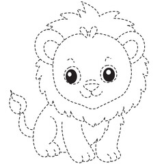 Dotted duckling line art with open wings perfect for Easter designs, activity sheets, and early learning resources.