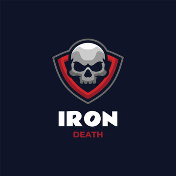 Mascot Skull Shield Logo Design