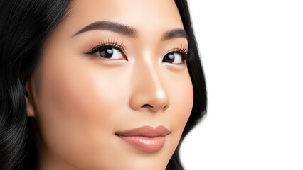 Fototapeta premium Asian woman face closeup portrait