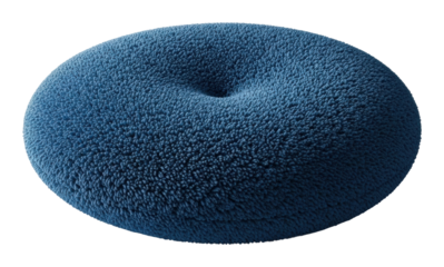 Soft round cushion home interior product cozy isolated on transparent background