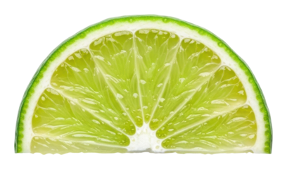 Slicing fresh lime for drinks and culinary delights kitchen food isolated on transparent background