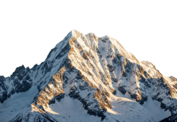 Majestic snow-capped mountain peaks alpine region landscape isolated on transparent background