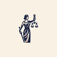 Fototapeta premium Femida Goddess Law Logo