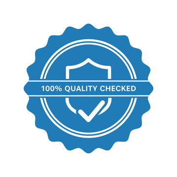 Professional quality check seal, 100% verified badge Vector