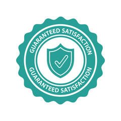 Guaranteed satisfaction seal badge, trust icon, green Vector