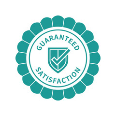 Guaranteed satisfaction seal badge, quality assurance icon Vector