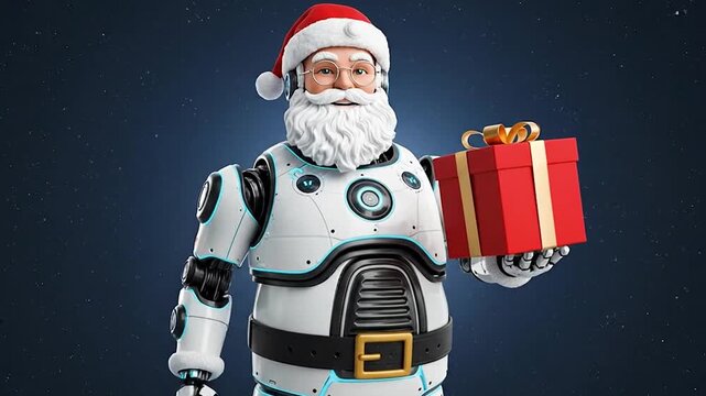 santa claus with gifts on the space