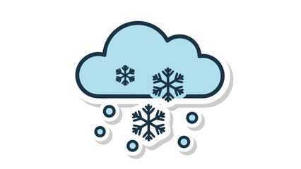 Snowflake Cloud Icon: Winter Weather Graphic