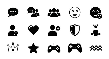 Black icons of gaming controllers symbols. © triyanto