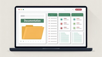 Computer screen displaying digital documentation and filing interface