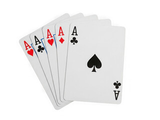 Obraz premium Four aces playing cards, isolated on transparent background