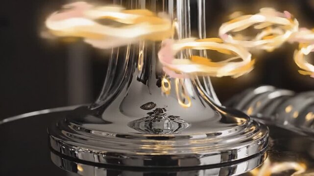 Glowing light bulb filament in motion