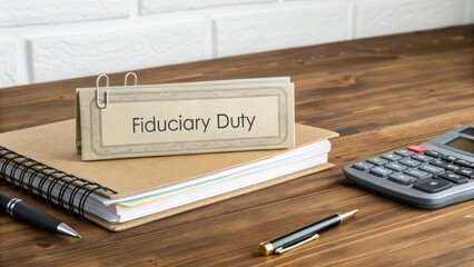 Document titled Fiduciary Duty on a wooden desk