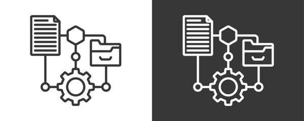 Algorithm Icon Set Vector Collection Isolated In Black And White