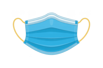 Blue surgical mask isolated on transparent background