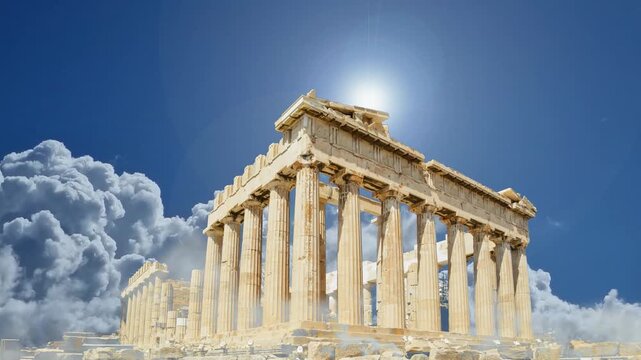 greece athens parthenon weather clouds sun
