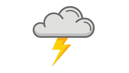 Stylized Cloud and Lightning Bolt Icon