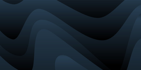Dark Blue Abstract Wave Background with Layered Smooth Curves