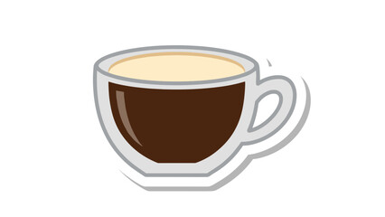 Stylized Coffee Cup Icon with Creamy Layer