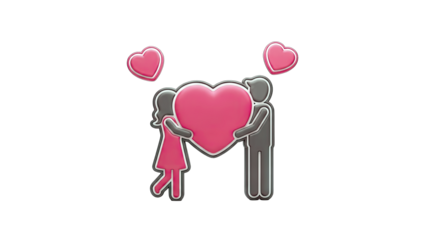 Couple Holding Heart Symbol of Love and Romance