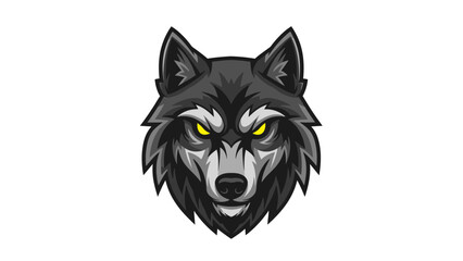 Obraz premium Fierce Wolf Head Mascot Illustration – Powerful Predator Animal Logo Design