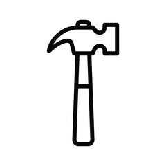Simple black outline of a hammer