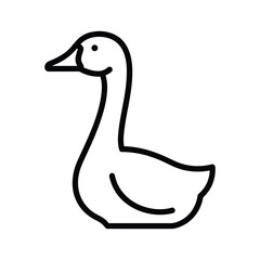 Simple line drawing of a duck