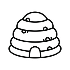 Simple beehive illustration with cartoon style