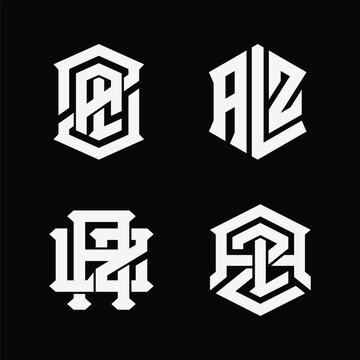 Monogram collection letters ALZ, LZA or AZL, with interlocking and overlapping style modern vibe, perfect for branding, sports teams, apparel designs, etc
