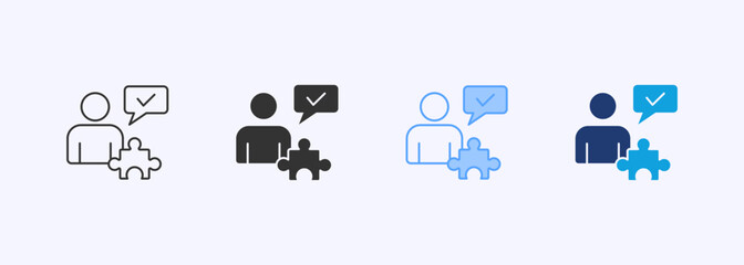 Problem Solving Icon Set Multiple Style Collection Element For Design