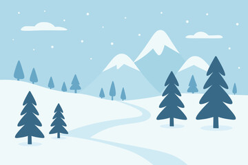 Fototapeta premium Serene Morning In Blue Winter Mountains