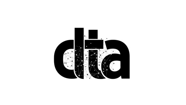 Dta technology logo vector with connected dots and lines abstract digital network symbol modern data concept graphic design element for business communication innovation