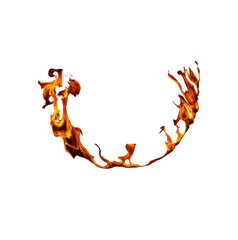 Fire flames on transparent background PNG format.