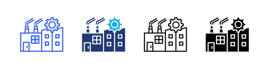 Obraz premium Manufacturing Multiple Style Icon Set Vector 