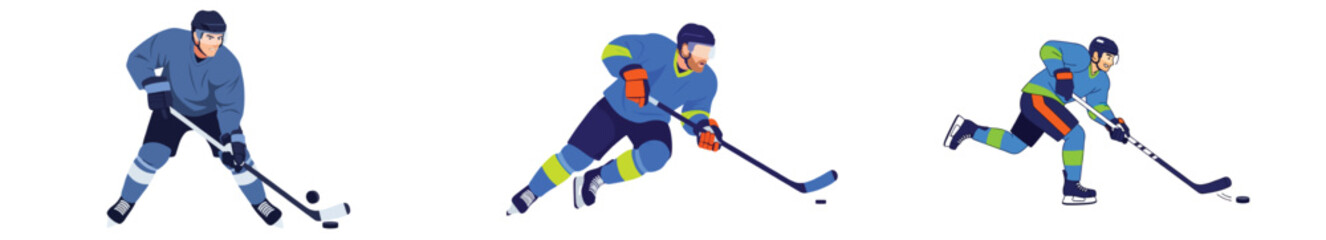 Hockey player in action with transparent background