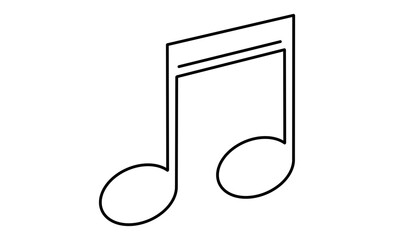 音楽の授業を表す音符の線画イラストアイコン
