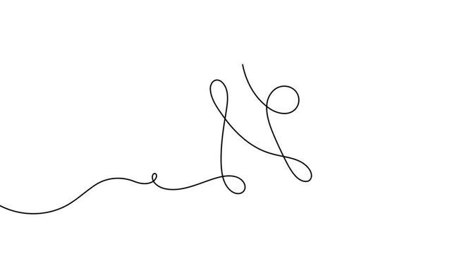 Pizza icon continuous one line drawing single art food slice 4k animation video