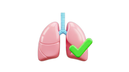 Healthy Lungs with Check Mark Icon