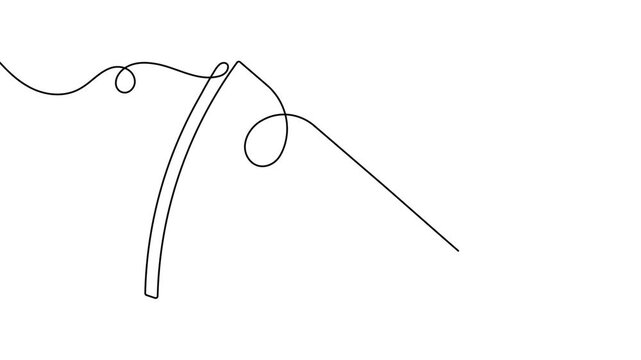 Pizza icon continuous one line drawing single art food slice 4k animation video