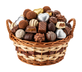Delicious chocolate treats sweet shop food isolated on transparent background