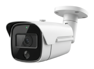 Security camera installation in office surveillance equipment isolated on transparent background