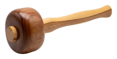 Crafting with a wooden mallet tools for artisans workshop woodwork isolated on transparent background