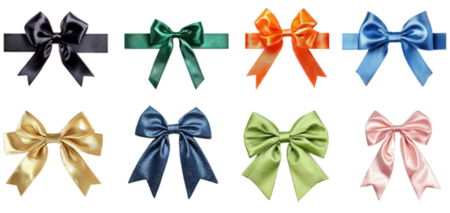 A collection of colorful ribbons in various shapes and sizes.