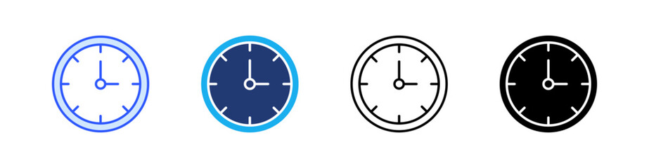 Time Multiple Style Icon Set Vector 