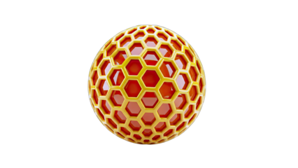 Honeycomb Sphere on White Background
