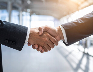 握手を交わすビジネスマン　協力　挨拶　交渉成立　ビジネスパートナー