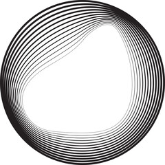 Circle line gradient blend to organic shape. Technology concept