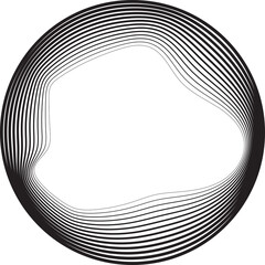 Circle line gradient blend to organic shape. Technology concept