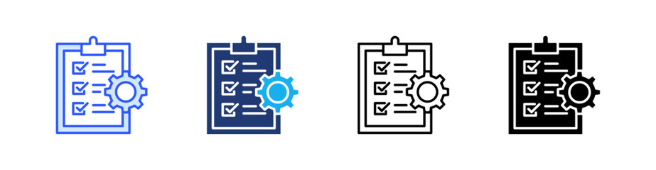 Management Multiple Style Icon Set Vector 