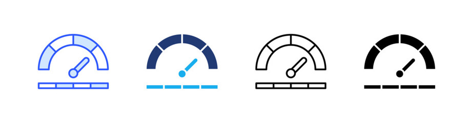 Performance Multiple Style Icon Set Vector 